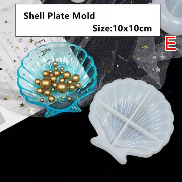 Diy Kristal Hars Mallen Set Siliconen Gieten Mallen Crystal Sieraden Mold Set Voor Beginners: shell plate
