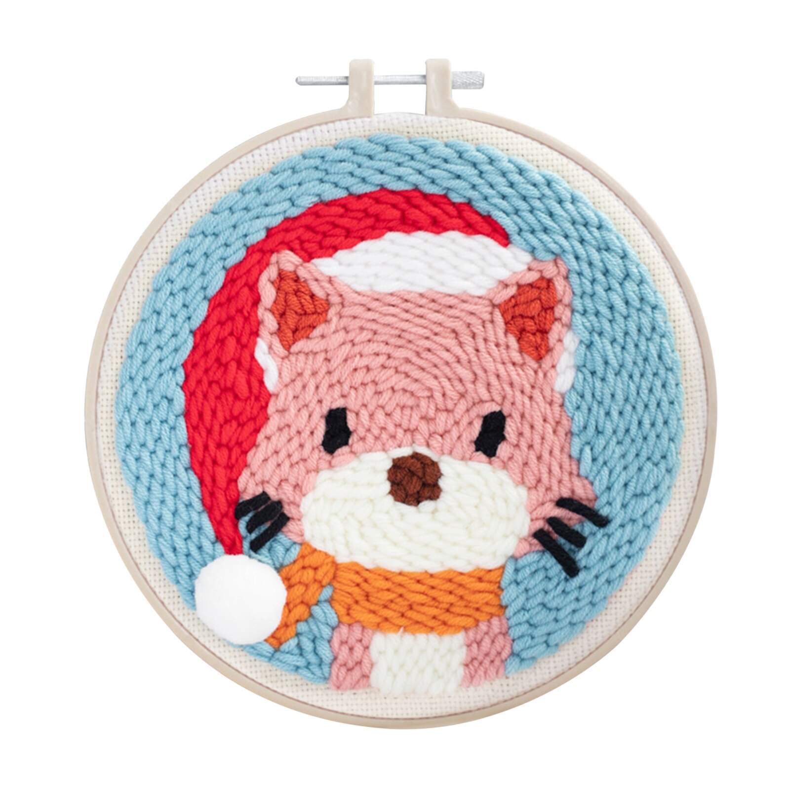 Punch Needle Embroidery Kit with Basic Tools Hand Craft Cartoon Pattern 20cm: F