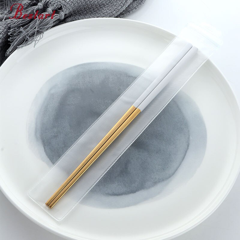 5 par metallhashi spisepinner 304 kinesiske spisepinner i rustfritt stål sklisikker gjenbrukbar spisepinne til sushi matpinner kjøkken