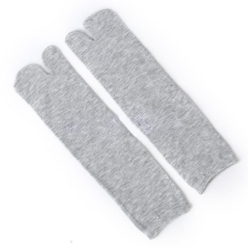 3 Pairs Japanischen Kimono Flip Flop Sandale Split Toe Tabi Ninja Geta Socken: Grau