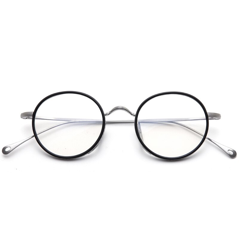 Lunettes en titane pour hommes, monture japonaise de luxe, myopie optique, Prescription acétate, rétro Vintage, petites lunettes de: C1