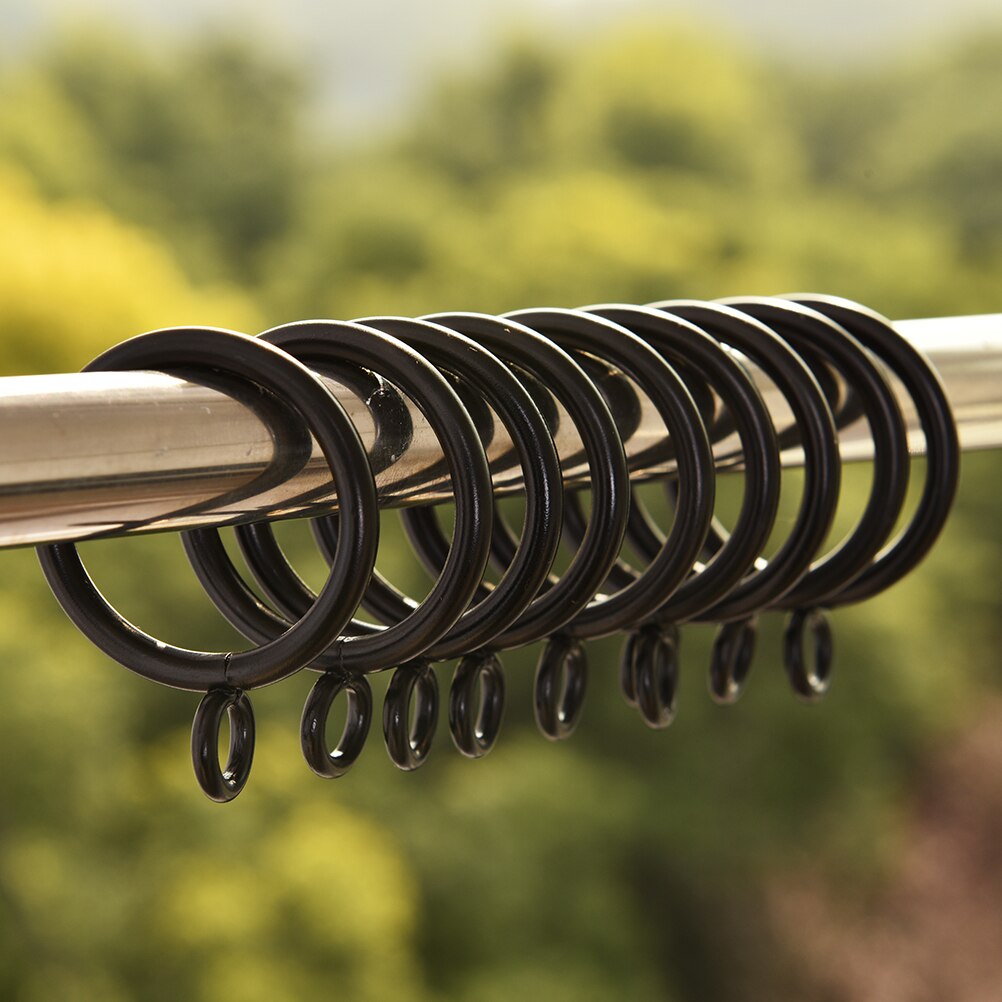 Zwarte metalen gordijnringen ophangringen voor gordijnen en roedes 4 maten en 10 stuks: 55cm