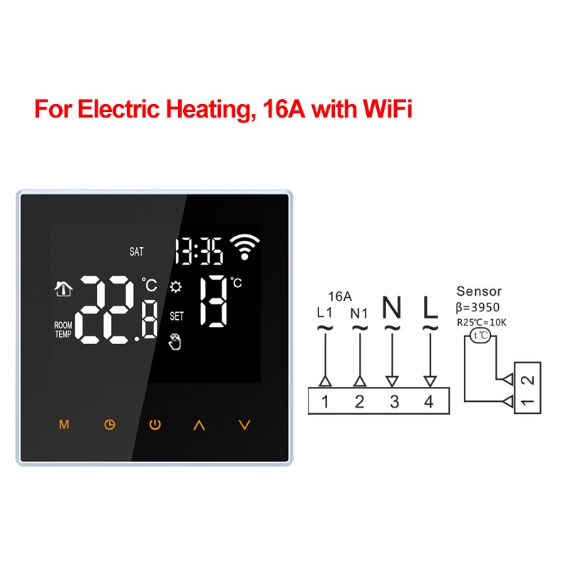 Tuya Smart App Remote Wifi Controle Kamer Intelligente Thermostaat Voice Control Temperatuur Controller Alexa 110V - 240V: WiFi 16A Electric