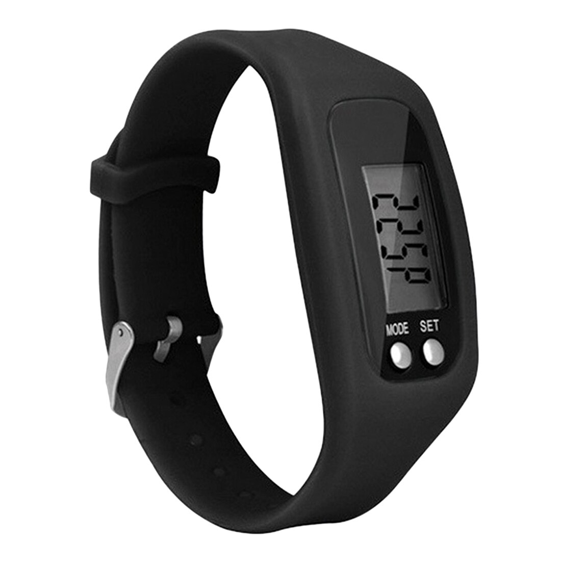Brand Long-life battery Multifunction Digital Fitness Watch LCD Pedometer Running Step Calorie Walking Distance Counter: Black