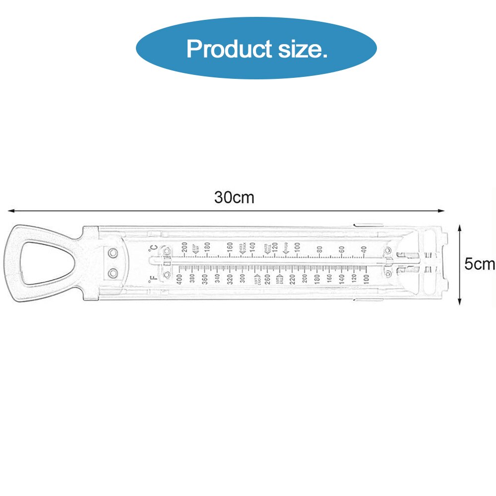 Baking Thermometer 40-200 Degrees Scale Display Kitchen Thermometer For Cooking Sugar Candy Craft Hanging Temperature Gauge