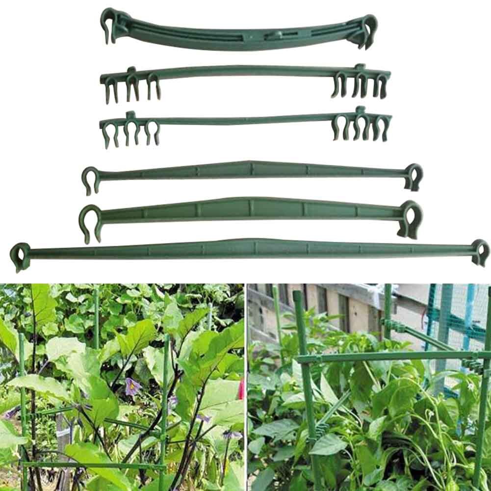 10pcs Flexible Outdoor Garden Balcony Expandable Plastic Trellis Connectors Arms Tomato Cages Buckle Plants Stakes Reusable Home