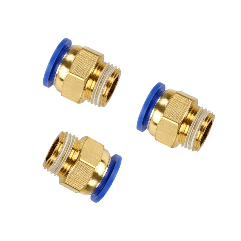 Pneumatisk Hurtigkobling Messing Hankjønn Gjenge 1/8"-1/2" BSPT til 4-12mm OD Slange