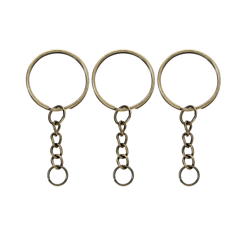 50Pcs/Lot Key Ring Key Chain Round Split Keyfob Keyrings With Jump Ring For Keychain Pendants DIY Jewelry Making Accessories: Brown