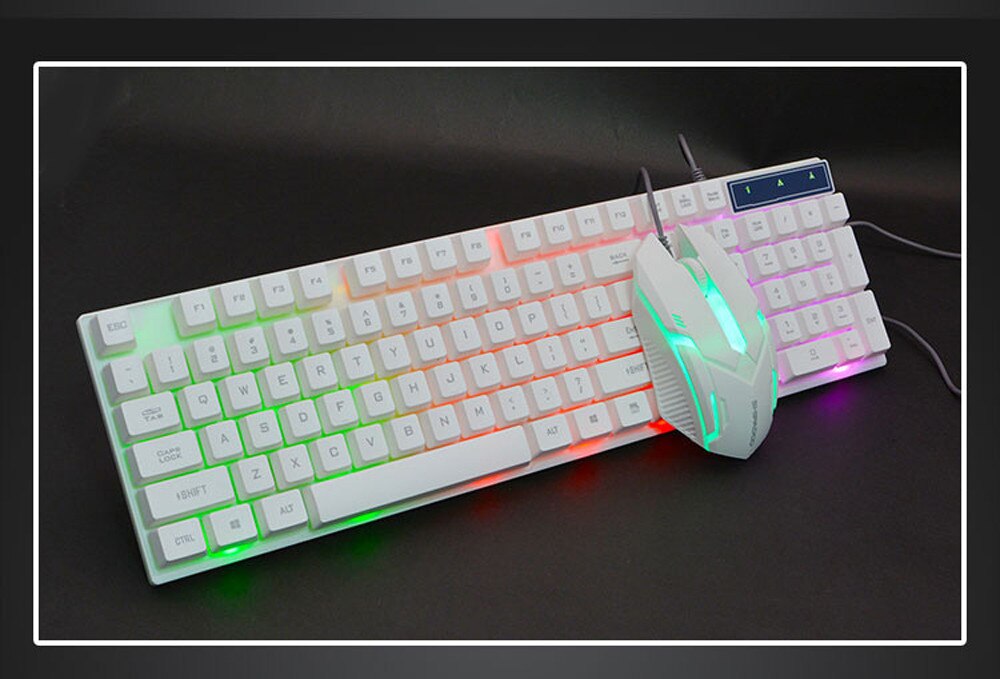 35@ Mechanical Keyboard Led Rainbow Color Backlight Adjustable Gaming Game Usb Wired Keyboard Mouse Set Игровая Клавиатура