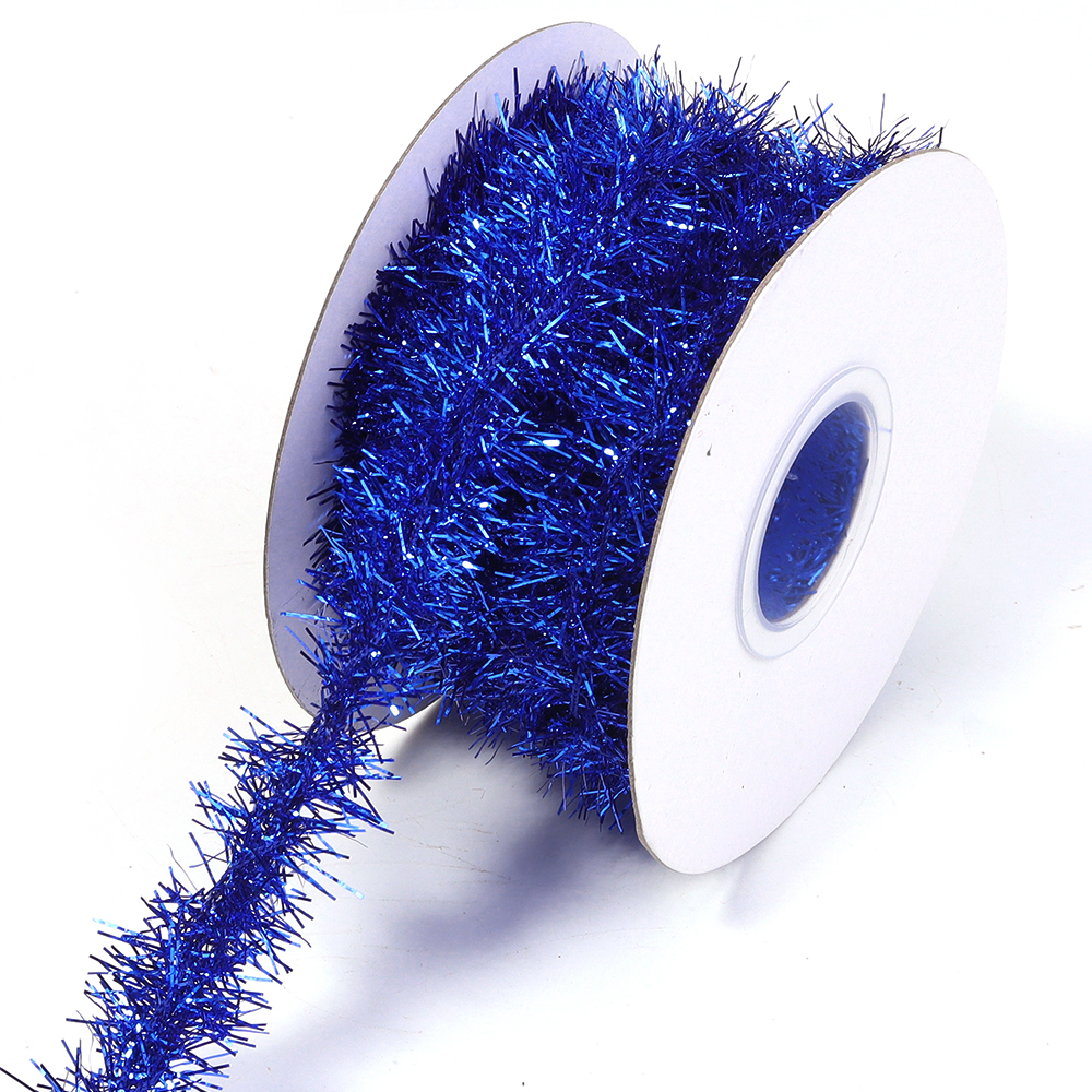 10 Meter Weihnachten Band Girlande Stock Folie Lametta funkeln metallisch Weihnachten Baum Verpackung Bänder Ornamente DIY Neue Jahr Party Dekor: Fluoreszenz Gelb