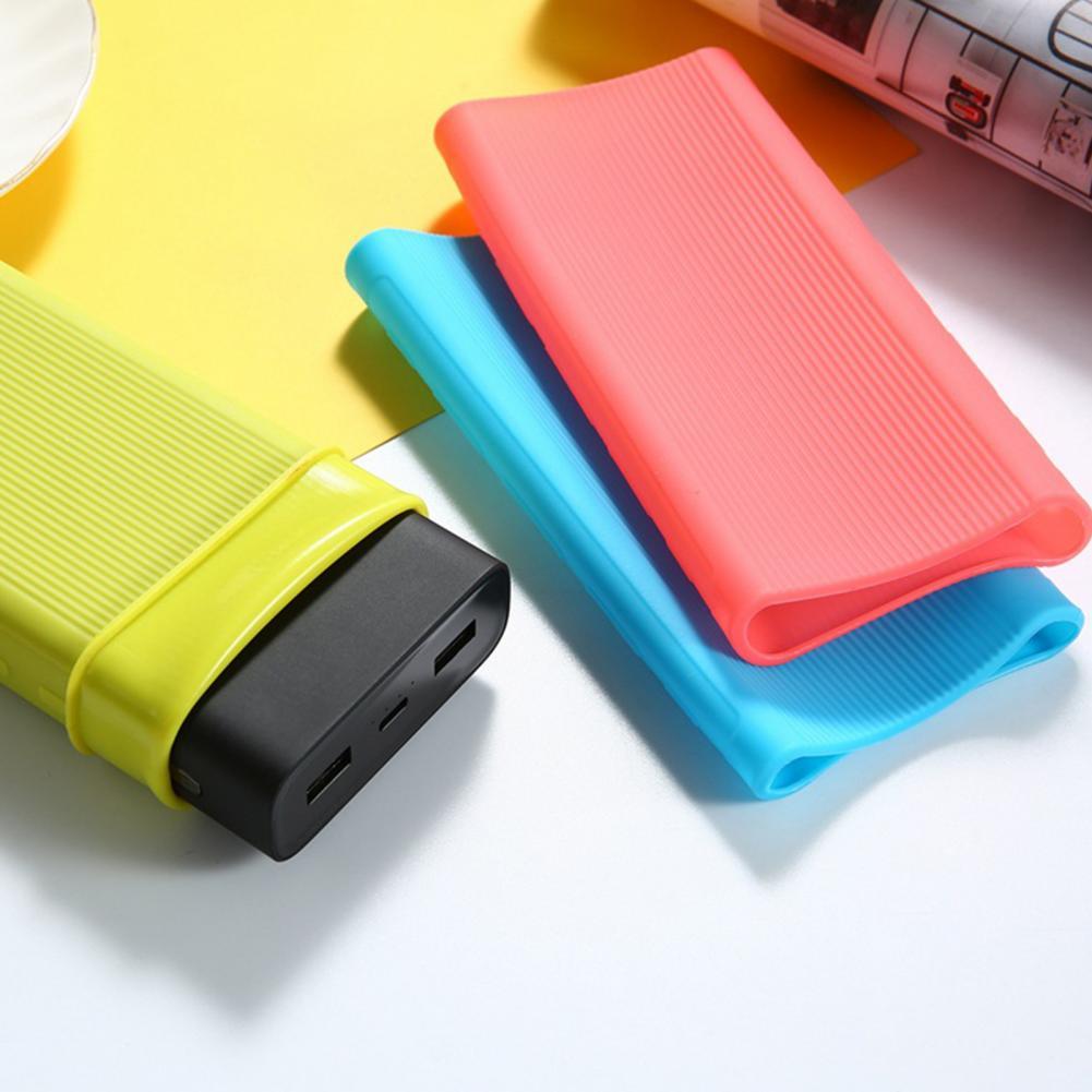 1PCS Full Protective Case Anti-slip Protective Silicone Power Bank Protective Cover For Xiaomi Portable Power 20000mah