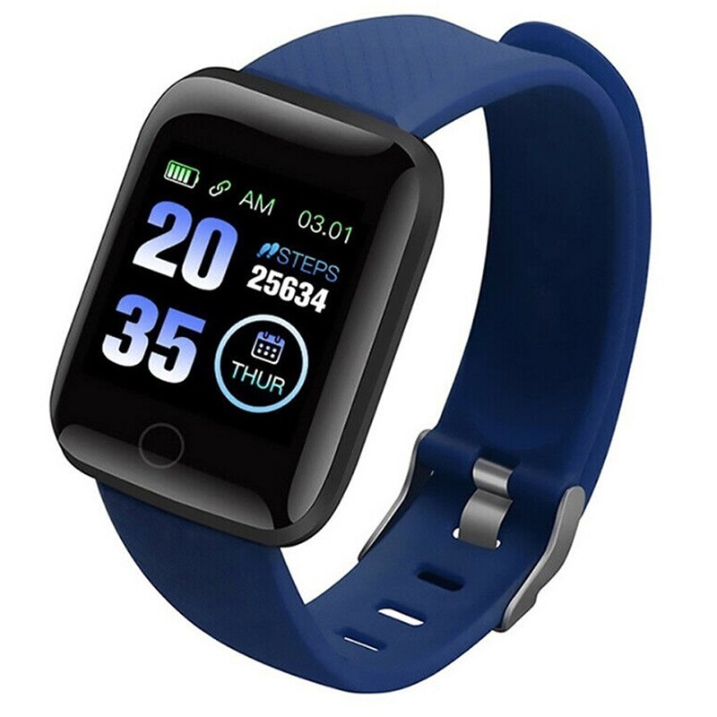 Smart Armband Bluetooth 4.2 Bloed Zuurstof Stappenteller Calorieën Verbrand Slaap Monitor Sport Horloge H-Best: Blauw