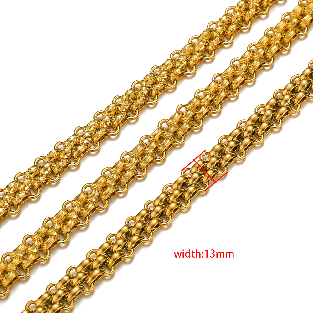Cadenas gruesas grandes y pesadas de acero inoxidable de 1 metro para joyería DIY, collares Punk de Hip Hop, suministros de accesorios para pulseras