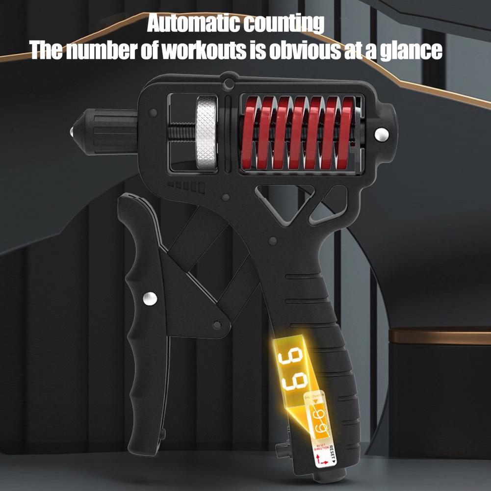 Empuñadura de goma antideslizante, entrenador de fuerza, contador LED, distancia ajustable/resistencia