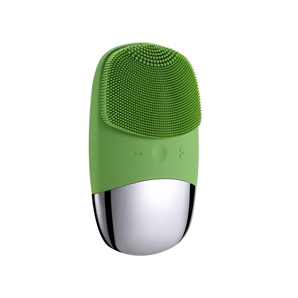 Elektrische Gezichtsreiniging Borstel Siliconen Sonic Gezicht Cleaner Motor Ultra Sonic Reiniging Intelligente Gezichtsreiniging Massage Tool: Licht Groen