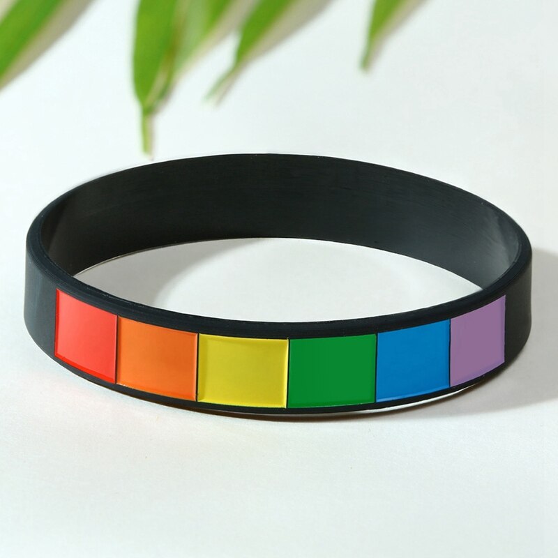 Kunststoff Silikon Regenbogen Armband Sport Gummi Armbänder Hologramm Armbänder Trendy Unisex Geometrische