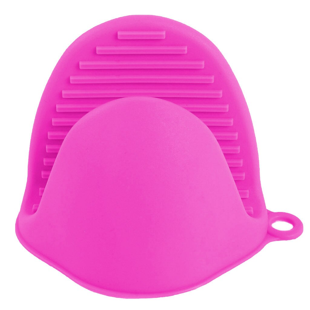 Keuken Silica Magnetron Isolatie Handschoenen Siliconen Oven Isolerende Handschoenen: Hot Pink