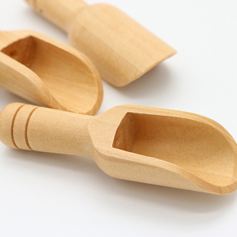 1/3 stuks mini houten schepjes badzoutlepel snoepmeellepel schepjes keukenbenodigdheden 7.7 x 2.2cm