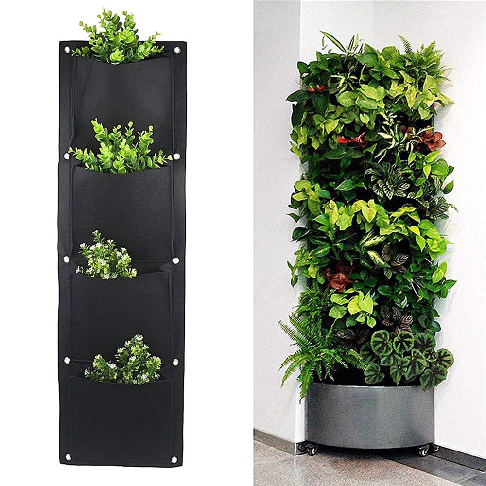 4/6/7 bolsillos colgando de la pared de verde bolsas planta crecer jardín vertical macetero viviendo bolsa de jardín bolsas de suministros