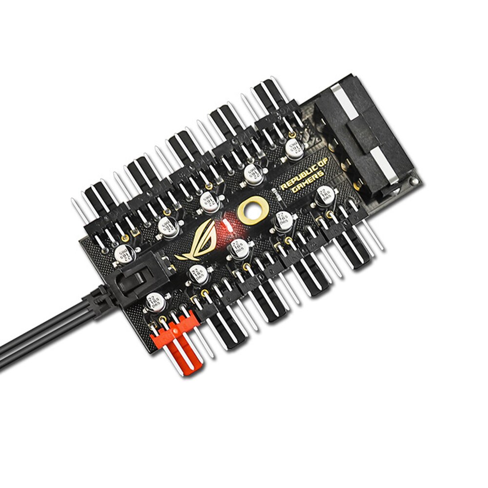 PWM Splitter Adapter 4 Pin Speed Controller Universal Computer Connection Accessories Self Adhesive Cooling Fan Hub 1 To 10 Way: DO Interface