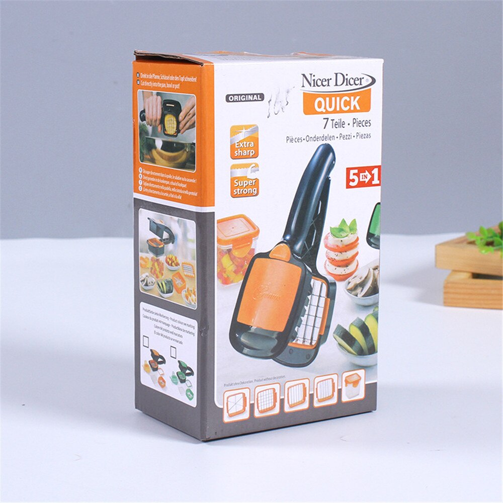 1PC Nicer Quick Stainless Steel Vegetable Dicer Chopper Multi-functional Kitchen Onion Vegetable Cutter Slicer OK 1055