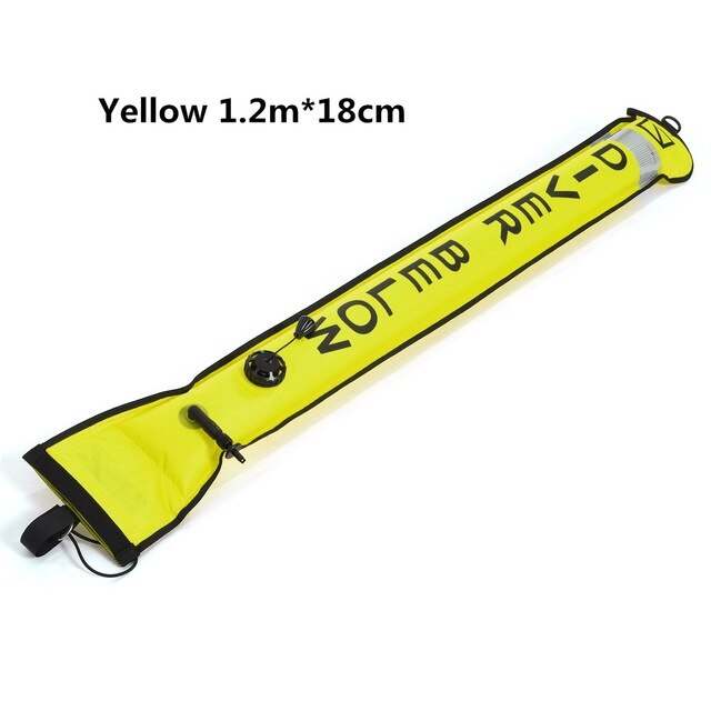 Duiken Smb 1.2M 1.5M 1.8M Boei Kleurrijke Zichtbaarheid Veiligheid Opblaasbare Duiken Smb Oppervlak Signaal Marker boei Accessoire: Yellow 1.2m