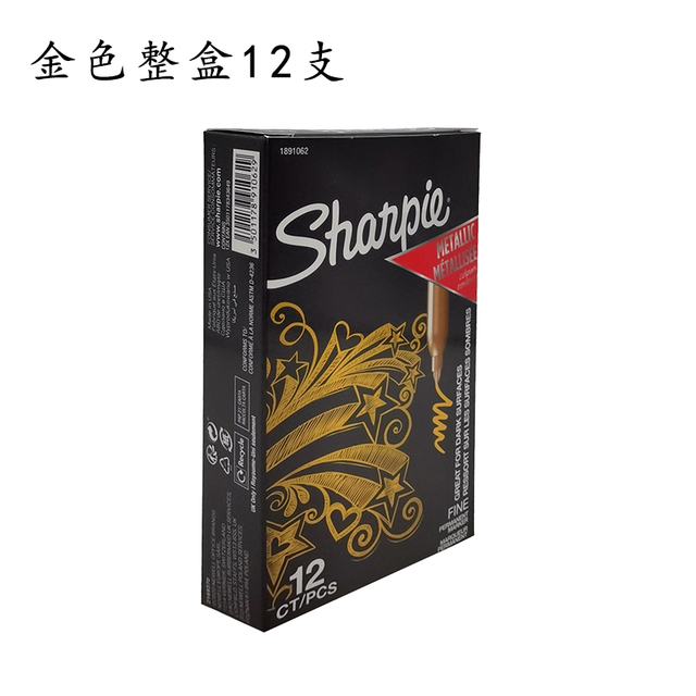 Sharpie Permanente Marker 30001 Industriële Stofvrije Marker 1.0Mm Verfpen Waterdicht Sneldrogend Niet-Vervagende Oliekunstbriefpapier: Golden