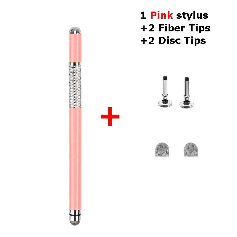2in1 Stylus Pen For Apple Tablet Touch Pen For Capacitive Screen Drawing Pencil For Iphone Mobile Notebook Writting Caneta: Pink With Tips