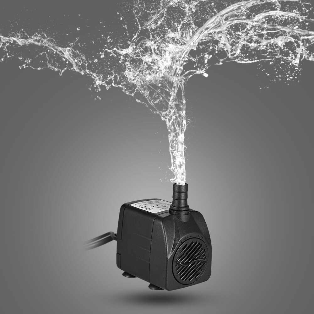 150-180L/H Fish Tank Aquarium Water Pump 2W/2.5W Submersible Water Pump with 4 LED Light Fountain Pump for Aquarium Pond EU/US