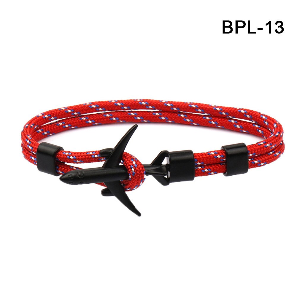 Airplane Anchor Bracelet Men Polyester Wrist Rope Bracelet Sport Jewelry BMF88: bpl-13
