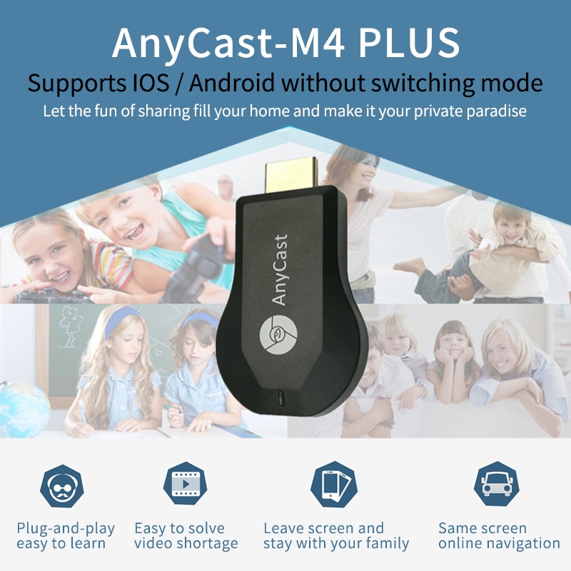Anycast M4plus Chromecast 2 Mirroring Meerdere Tv Stick Adapter Mini Android Chrome Gegoten Hdmi Wifi Dongle 1080P Elke Cast