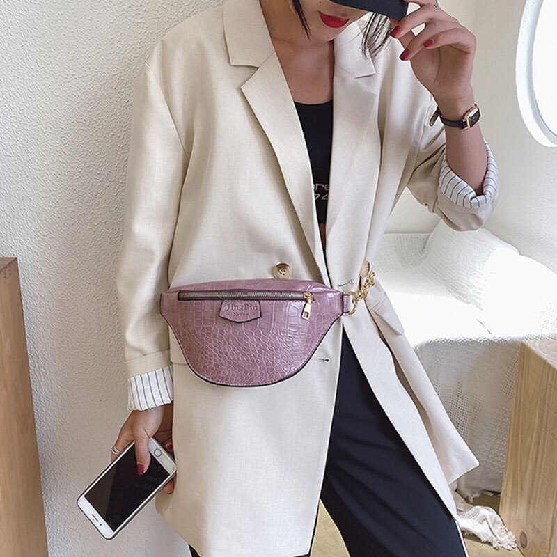 Fanny Pack femmes taille ceinture sac Crocodile motif Vintage taille sacs femme Bum pochette téléphone en cuir poitrine sac ZY889
