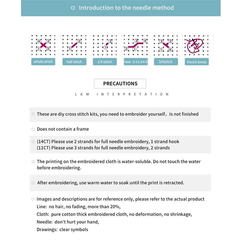 Cross Stitch Stamped Kits 14CT Printed Embroidery Cloth Needlepoint Kits Easy Patterns for Christmas Town