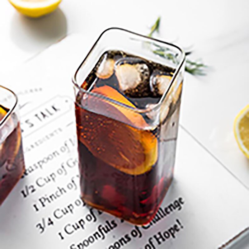 Vaso grande cuadrado Simple de vidrio transparente, vaso de gran capacidad para jugo de leche, Mousse, COPA DE AGUA, copa de vino