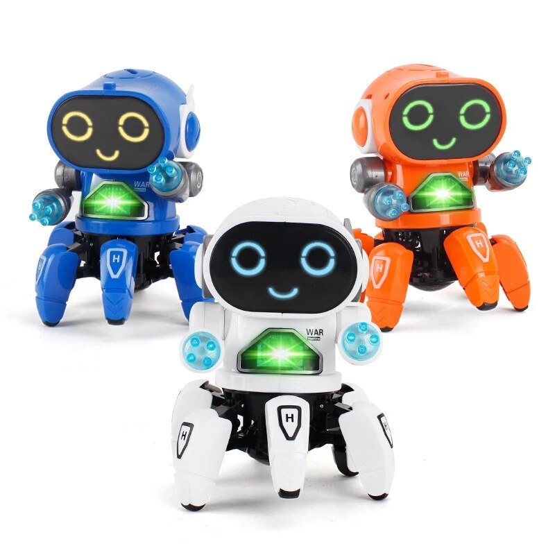 Electric Six-claw Robot Toy Intelligent Robot Mini Walking Singing Dancing RC Robot Toys Led Light Kids Educational Toys