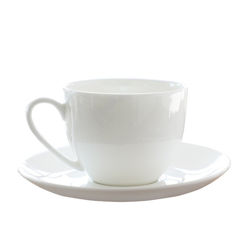 European pure white ceramic coffee cup dish set latte cappuccino flower mug coffee
