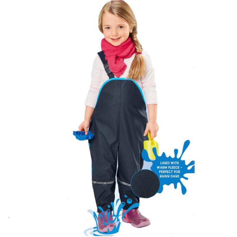 Children Waterproof Overalls Boys Girls Rain Pants Trousers For 1-7Yrs Children Rain Pants Boy's Girl Sport overalls