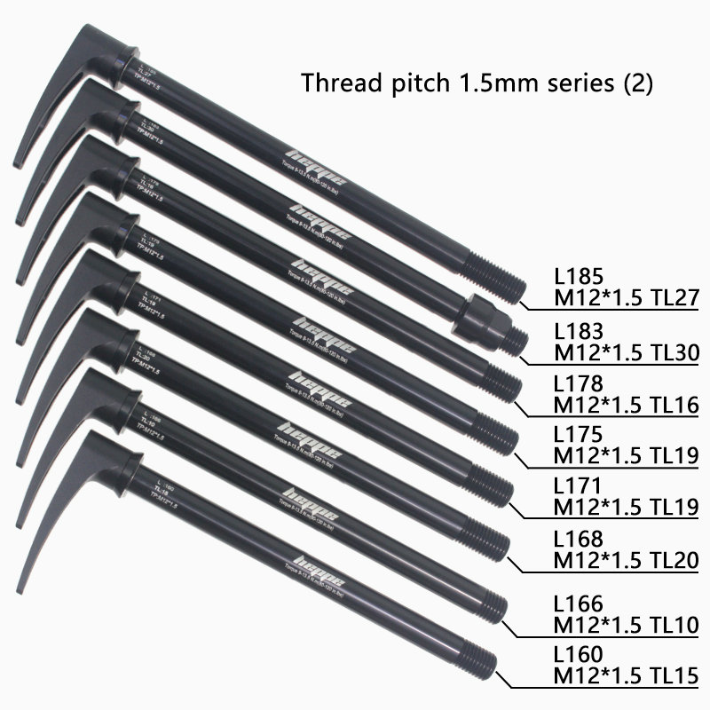 HEPPE MTB Road Bike Thru Axle Front Fork Shaft Skewer 12x100 12x110 Rear Thru Axle 12x142 12x148 Quick Release M12xP1.0/1.5/1.75