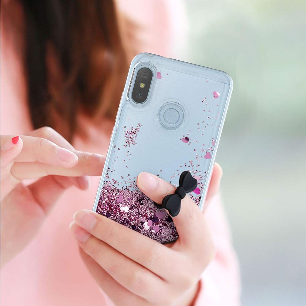 Bling Glitter Liquid Case For Redmi 6 Pro Silicone Coque For Xiaomi Redmi 6 6A 6 Pro 7 7A Note 6 7 Dynamic Qicksand Star Cover