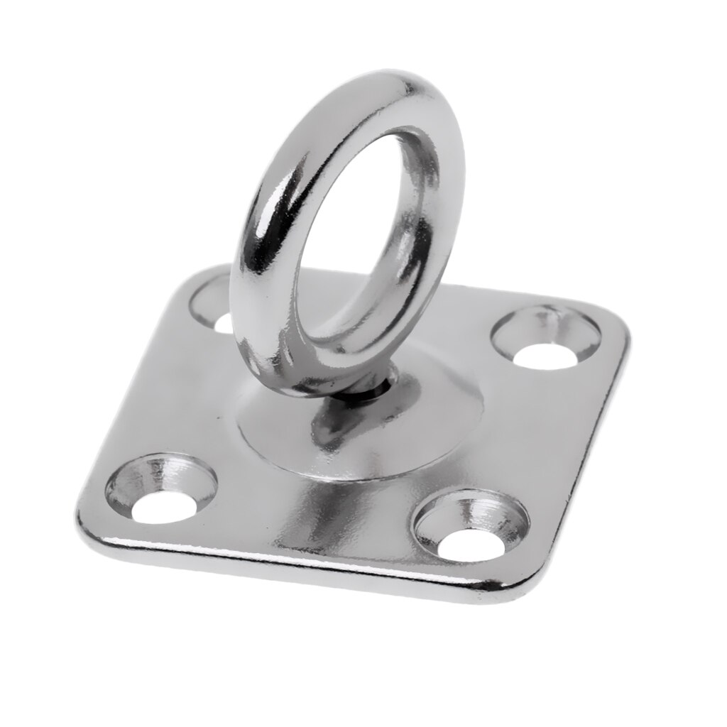 2 Pieces Stainless Steel Swivel Square Pad Eye Plate Boat Rigging Hardware