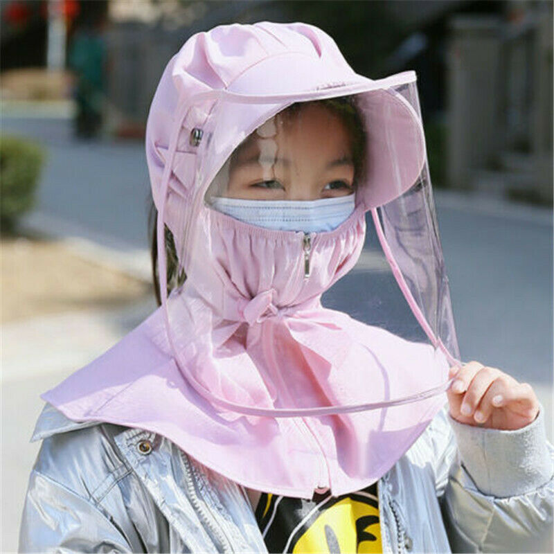 Full Face Neck Visor Cover Shield Cap Safety Eye Protect Hat Anti-Spit Saliva Anti-UV J99Store: Purple Pink A Childr