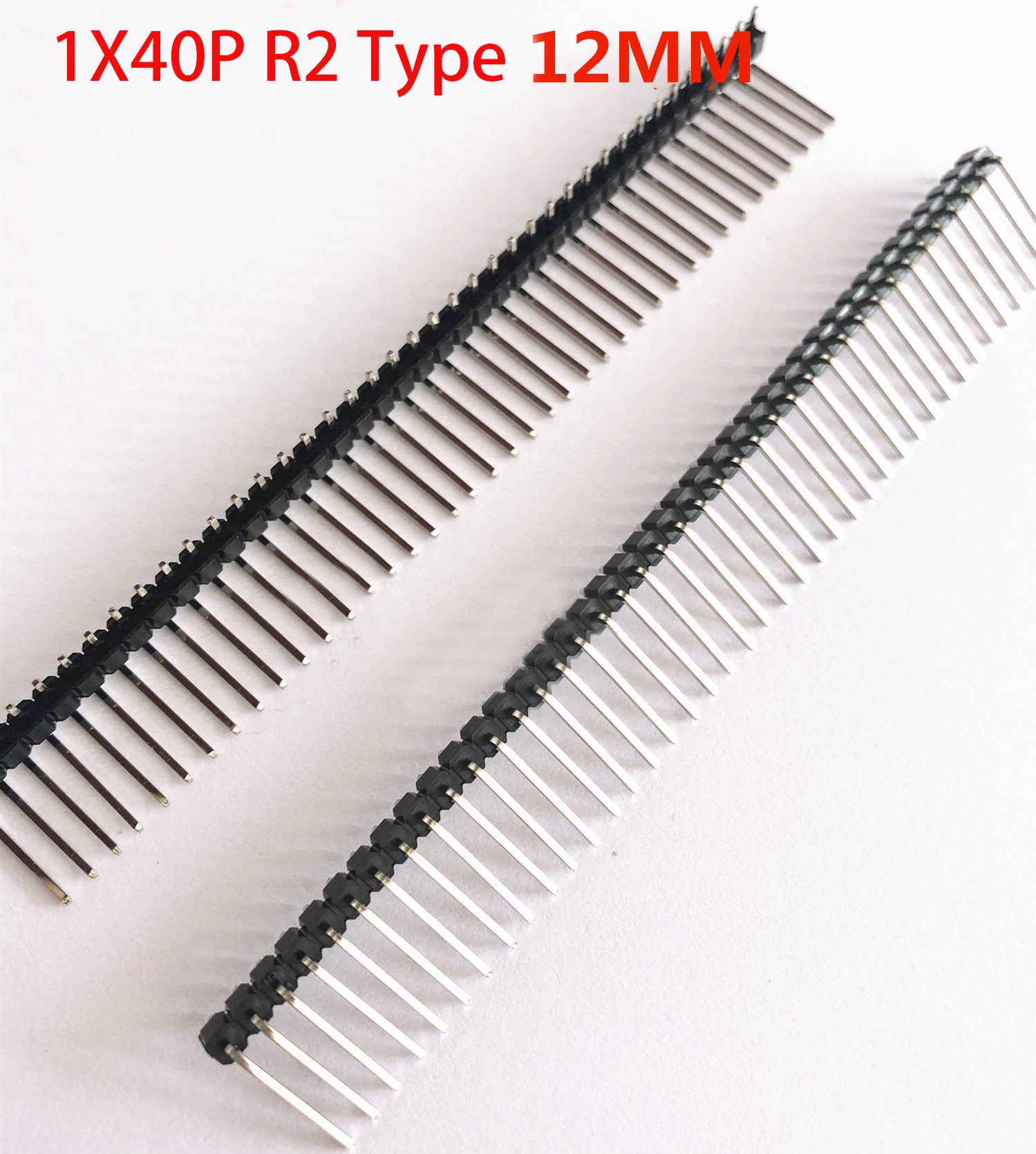 10pcs 2.54mm 1x40 Pin RA Pin Header Right Angle 90d R1 R2 optional Goldplate Single Row Breakable PCB Male Pin Header Connector