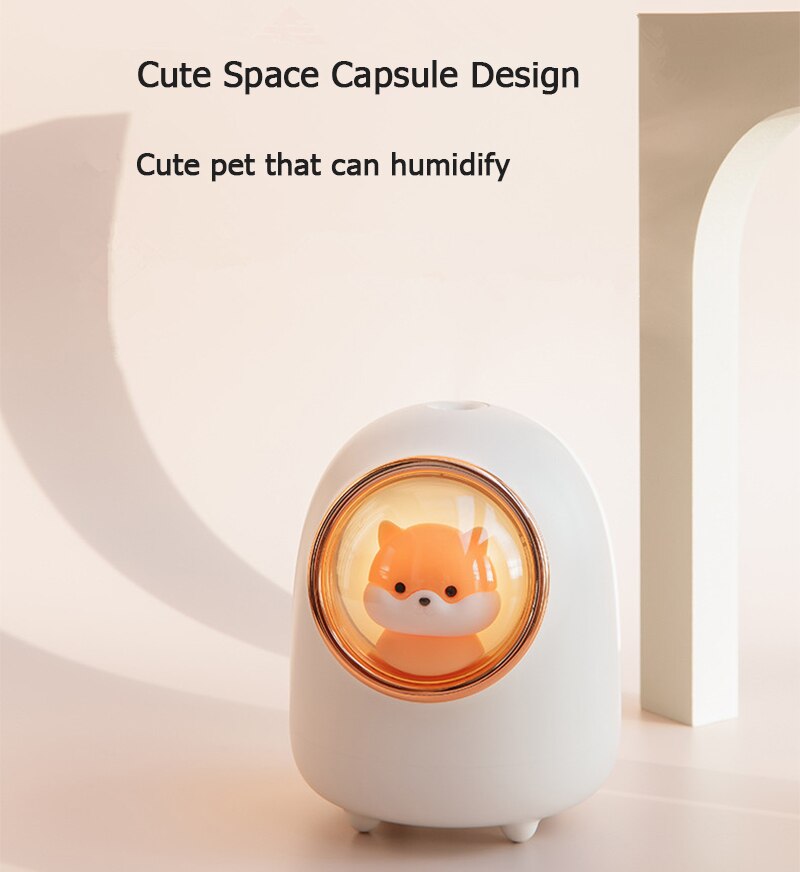 M08/M23 350 / 200ML Evaporative Air Humidifier Wireless Space Capsule Cute Pet Mist Maker With LED Night Lamp
