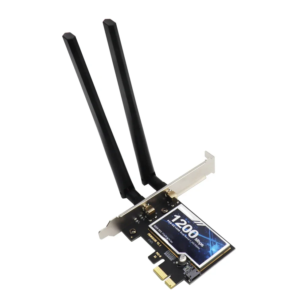 WiFi 5 PCI-E Wireless Adapter AC1200 Network Card Dual Band 2.4G/5GHz 802.11AC For Bluetooth 4.2 Desktop Windows 7/8/10/11