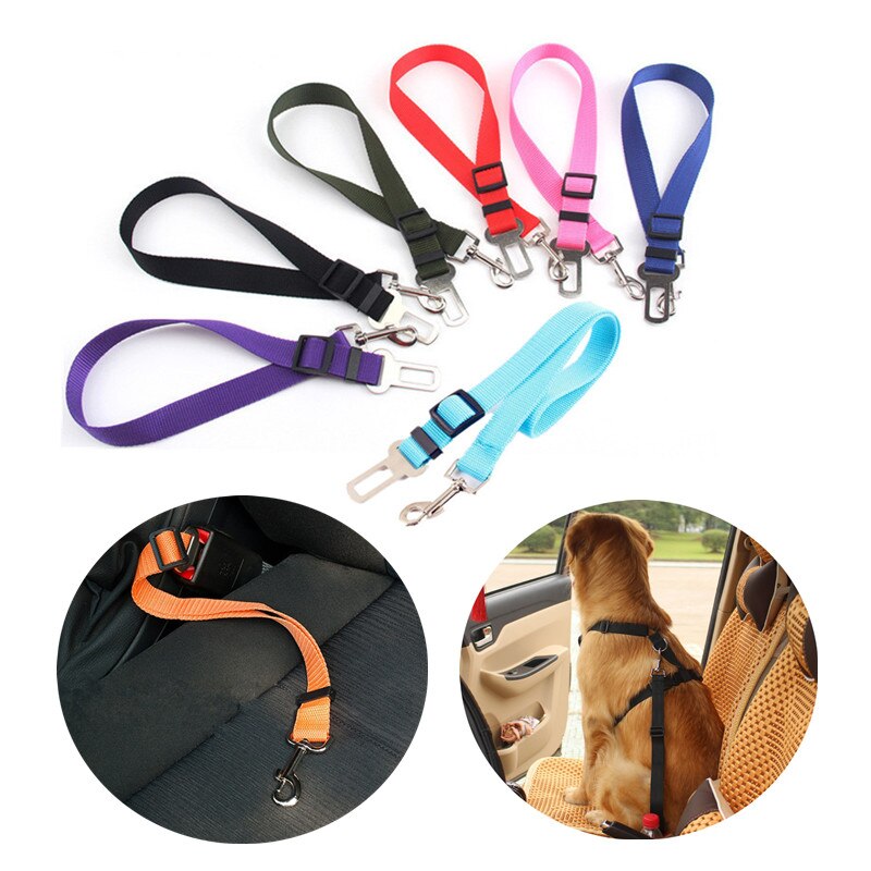 Verstelbare Hond Auto Harnas Veiligheid Gordel Nylon Huisdieren Voertuig Seat Lood Houder Halsband riem Harness Veiligheidsgordel Reizen Clip