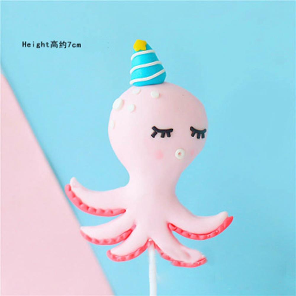 Décoration de gâteau de cuisson en argile douce, océan, hippocampe, crabe, baleine, décoration de gâteau, Dessert, sirène pour premier anniversaire, réception pour bébé fille: Olive