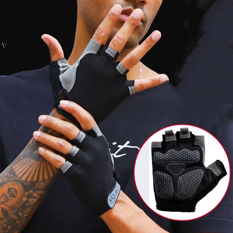 Ademend Half Vinger Gym Halters Handschoenen Mannen Vrouwen Bodybuilding Crossfit Oefening Sport Handschoenen Voor Fietsen Fiets Anti Slip