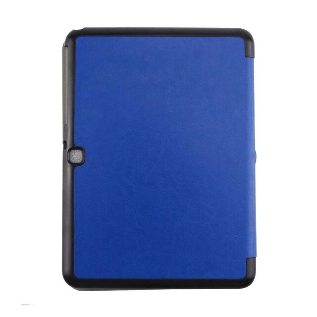 Housse de support en cuir PU pour Samsung Galaxy Tab 4 10.1 SM T530 T531 T535 housse de réveil/sommeil automatique pour tablette + film de protection + stylet: Dark blue