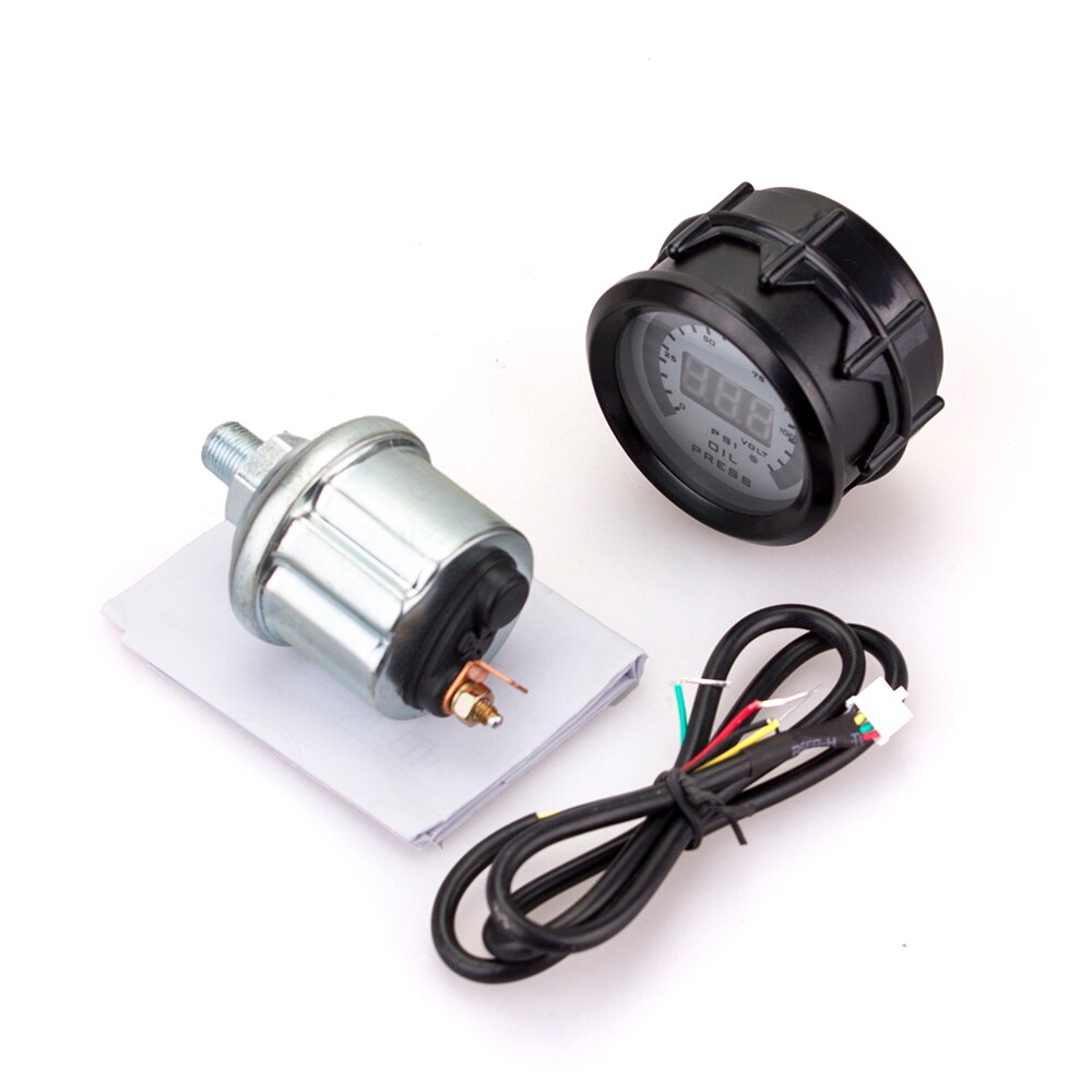 52mm biler digital måler luftbrændstofforholdsmåler psi boost/vand/olie temperatur/tryk/omdrejningstæller/egt måler med led displaymåler