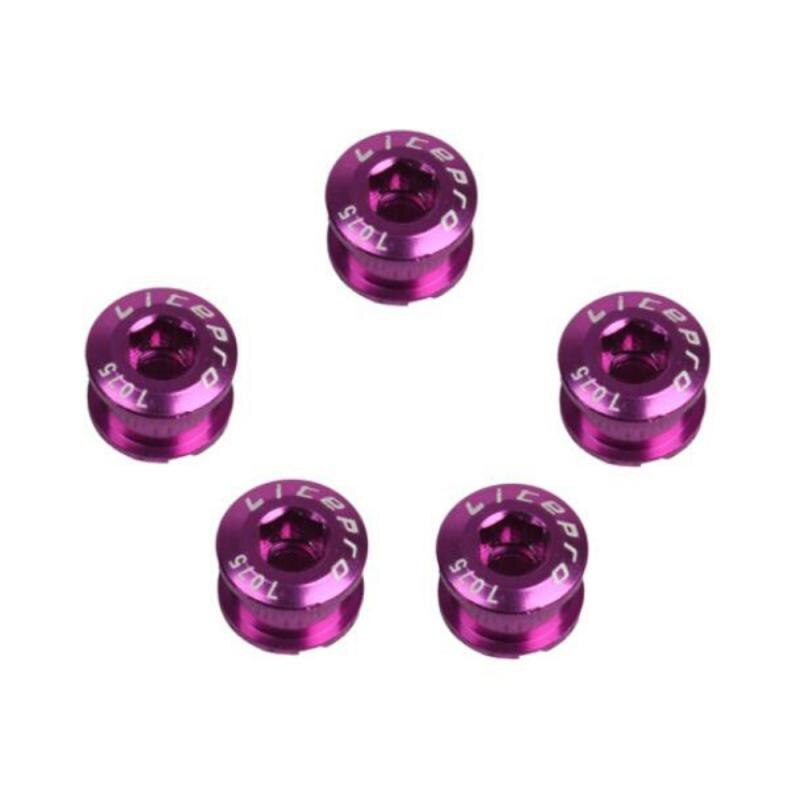 5Pcs Mtb Fiets Kettingwiel Schroeven Fietsen Kettingblad Wielbout Legering Plaat Nagels Tandwiel Racefiets Schroeven Voor Crankstel Onderdelen: 5PCS-Purple-6.5mm